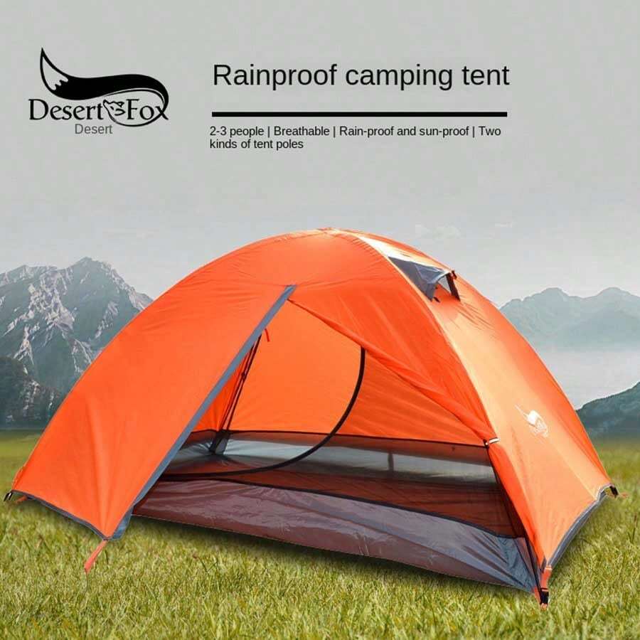 Outdoor Camping Double Layer Oxford Tent, Anti-Rain, Sun Protection, Suitable For 2 Persons - Orange - View 1