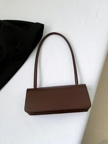 1個簡單而時尚的高級pu皮革混色背包 - 棕色 - 查看 9