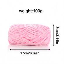 1pc Knitted Yarn 100g Thick Soft Warm Cable Yarn Material For Knitting Scarf Sweater Shoes Diy Gift - Pink - View 2