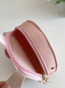 1pc Young Girls' Pu Leather Mini Crossbody Bag With Zip Closure, Cute Cartoon Rabbit Design, Suitable For Daily Use