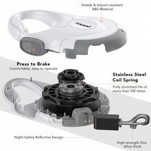 1pc White Pet Leash, Anti-Breakaway, Non-Stuck Rope, Suitable For Walking Dogs Outdoors - White - View 5