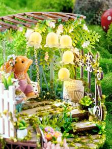 夢幻瓶居家裝飾帶傢俱,diy組裝微型房屋建築套件,3d拼圖玩具,木工生日情人節禮物 - 彩色 - 查看 5