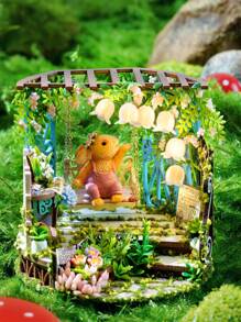 夢幻瓶居家裝飾帶傢俱,diy組裝微型房屋建築套件,3d拼圖玩具,木工生日情人節禮物 - 彩色 - 查看 4