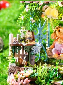 夢幻瓶居家裝飾帶傢俱,diy組裝微型房屋建築套件,3d拼圖玩具,木工生日情人節禮物 - 彩色 - 查看 6