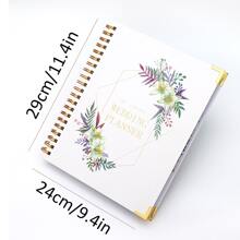 1pc Wedding Planner Notebook, Bride-To-Be Coil Bound Planning Journal - White - View 2