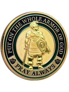 1枚“god Challenge Coin”彩票刮刮卡工具,幸運符號,獨特的口袋擁抱代幣 - 彩色 - 查看 4