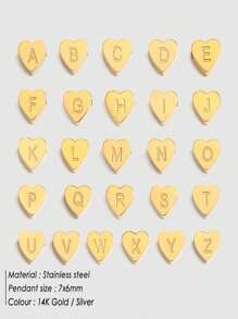 1pc Fashionable Simple & Versatile & Luxurious & Golden Heart Pendant For Daily Wear - Gold - View 1