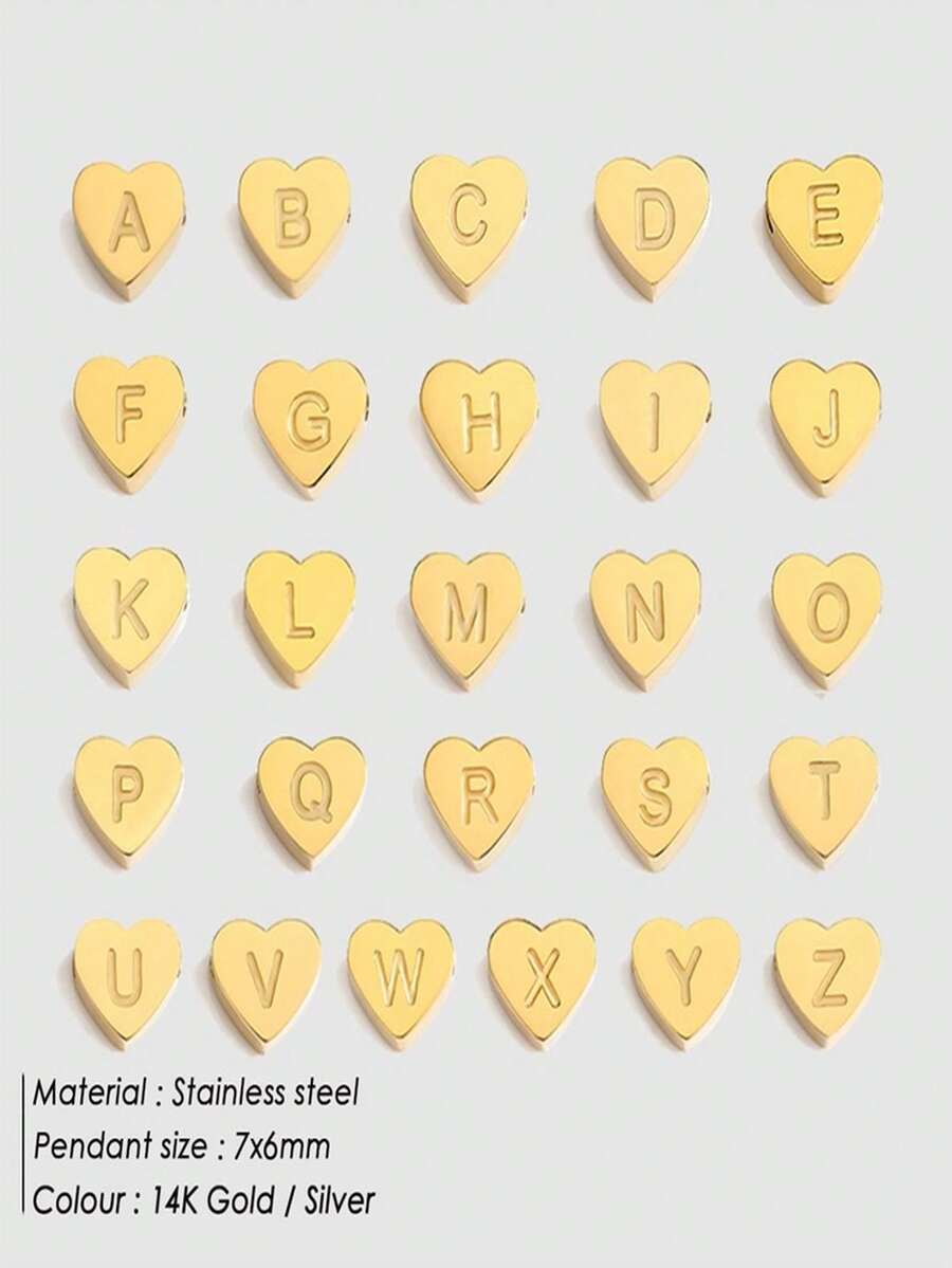 1pc Fashionable Simple & Versatile & Luxurious & Golden Heart Pendant For Daily Wear - Gold - View 1