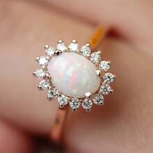 New Fashionable Women's Jewelry, Oval Shape Abalone Ring, Rose Gold Plated KC Gold Empress Accessory, Great Gift For New Year, Valentine's Day