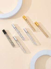 6pcs/1set 10ml Electrochemical Aluminum Spray Bottle, Portable Glass Atomizer With Pattern, Perfume Bottle Can Be Refilled Repeatedly - Multicolor - View 3