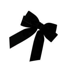 1個女士純色絨布大蝴蝶結頭髮圈,配有流蘇和按扣,適合日常佩戴、家庭、通勤、休閒、約會和派對,襯托衣服的髮飾禮物 - 彩色 - 查看 5