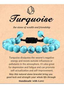 1個天然治療能量寶石水晶珠子手鍊,男女通用可調式編織彈性手鍊,虎眼石,亞馬遜石,紫晶,能量珠寶手鍊,8mm - 彩色 - 查看 8