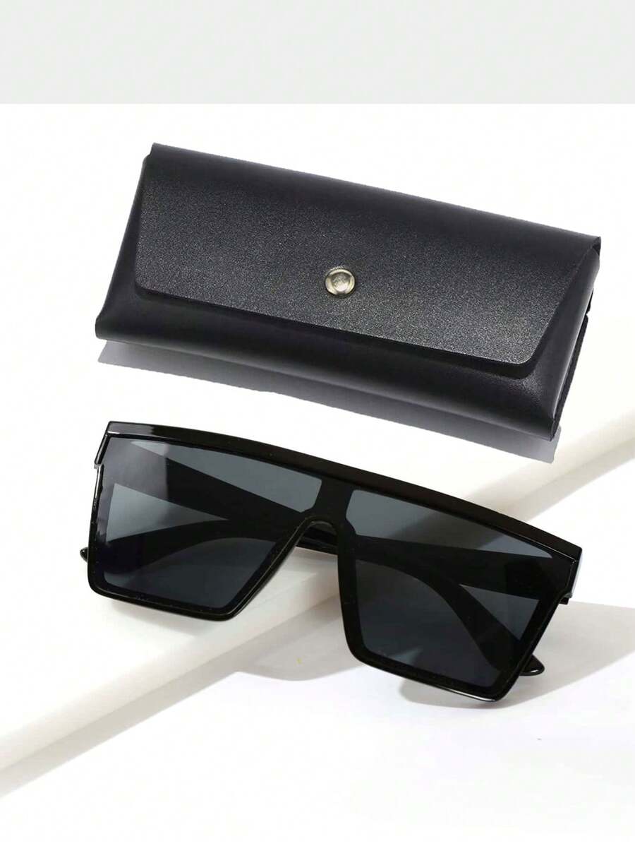 1 Cặp Kính thời trang gọng phẳng cho nữ khi đi du lịch mùa hè, đi biển, ngoài trời, du lịch - màu đen - Xem 1