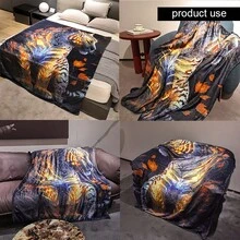 Patterned Four Seasons Coral Fleece Blanket, Creative Personalized Digital Printing Blanket, Cross-Border Printed Blanket, Rest Blanket For Four Seasons Bed, Office, Student, Sofa - Beige - View 4