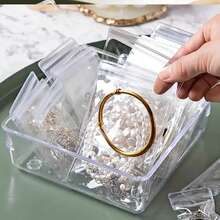20pcs Portable Anti-Oxidation Jewelry Storage Bag, Transparent Jewelry Organizer For Necklace, Bracelet, Ring, And Display Stand - Transparent - View 7