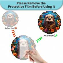 1PC Cute Otter Suncatcher, Acrylic Window Hanging With Metal Chain For Home Decor,Beautiful Beautiful Otter Garden Suncatchers For Home Decor,Gift For Friends,Children,Lovers - Style-1 - View 3