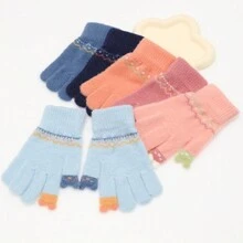 男童秋冬季五指手套,戶外保暖防寒 - 藏蓝色 - 查看 2