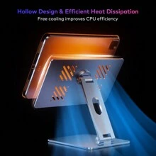 Llano Ipad平板電腦磁吸鋁合金支架桌面支架360度旋轉和調節角度的平板電腦/ Pads P8,適用於10.9-11英寸 - 銀色 - 查看 4