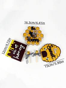 1套創意簡約風木製手工藝品裝飾套裝,適用於家居客廳 - 彩色 - 查看 2