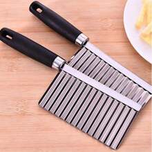 1pc Vegetable Slicer, Potato Wavy Cutter, Kitchen Tool - Silver - View 2