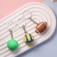 2024 Creative Simulation Super Watch Football Key Spike Series Basketball Key Chain Small Pendant Doll Activity Gift,Various Styles 1pc - Multicolor - View 2