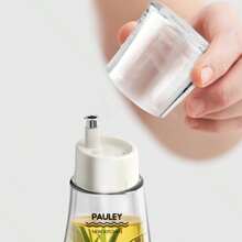 带喷雾器的玻璃油瓶，防漏醋和酱油调味料分配器，适用于烹饪、烧烤、烘焙、玻璃瓶 - 白色(倒式油壺) - 查看 4