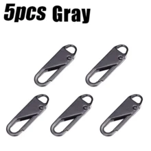 5pcs Detachable Zipper Puller For Down Jacket And Bag, Universal Activity Slider For Zipper Repair And Replacement - Grey - View 2