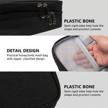 Data Cable Organizer Bag, Waterproof Electronic Accessory Pouch, Travel Cord Storage Bag, Compatible With Ipad Mini Cable, Phone Charger, Adapter, Flash Drive, Etc. - Black - View 5