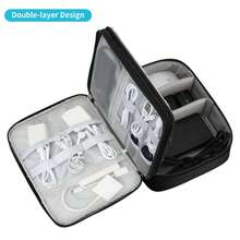 Data Cable Organizer Bag, Waterproof Electronic Accessory Pouch, Travel Cord Storage Bag, Compatible With Ipad Mini Cable, Phone Charger, Adapter, Flash Drive, Etc. - Black - View 6