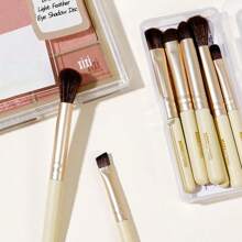 6支眼部化妆刷套装，包含眼影唇刷、眉刷，迷你便携柔软新手化妆刷，美妆工具，方便携带的旅行套装，眼部细节刷，化妆刷套装，化妆刷套装，化妆刷套装，全套化妆刷，化妆刷套装，全套化妆工具，化妆刷套装，化妆刷套装，化妆礼盒套装 - 黃色 - 查看 8