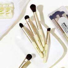 6支眼部化妆刷套装，包含眼影唇刷、眉刷，迷你便携柔软新手化妆刷，美妆工具，方便携带的旅行套装，眼部细节刷，化妆刷套装，化妆刷套装，化妆刷套装，全套化妆刷，化妆刷套装，全套化妆工具，化妆刷套装，化妆刷套装，化妆礼盒套装 - 黃色 - 查看 7