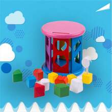 1件經典木製玩具聖誕節、萬聖節、感恩節禮物,木製分類搭疊玩具,色彩識別形狀分類禮物,聖誕節/萬聖節/感恩節禮物 - 彩色 - 查看 1