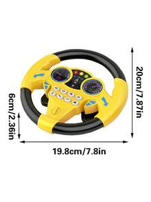 1入兒童電動模擬方向盤玩具,具有聲音、燈光和教育性多功能360°旋轉方向盤。 模擬駕駛,兒童共乘和語音玩具,是禮品的不二之選。 - 黃色 - 查看 2