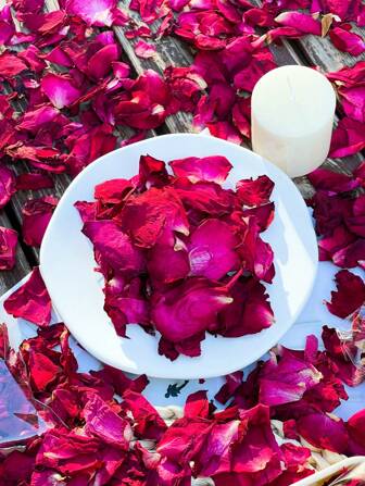 10g/50g/100g Natural Dried Rose Petals Real Flower Dry Red Rose Petal For Foot Bath Body Bath Spa Wedding Confetti Home Fragrance DIY Crafts Accessories, Valentine Day, Gift