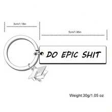 1入畢業紀念禮品鑰匙扣,do Epic標語鑰匙扣戒指珠寶,畢業禮物、生日禮物、聖誕禮物,適合男士 - 銀色 - 查看 1