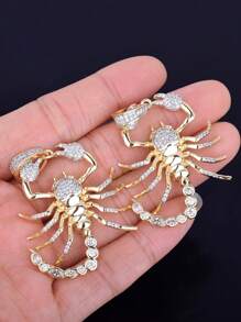 1 件朋克嘻哈水钻动物蝎子吊坠项链男/女珠宝配饰酷炫时尚男士项链摇滚摩托党周年纪念派对礼物 - 金色 - 查看 7