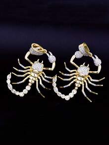 1 件朋克嘻哈水钻动物蝎子吊坠项链男/女珠宝配饰酷炫时尚男士项链摇滚摩托党周年纪念派对礼物 - 金色 - 查看 6