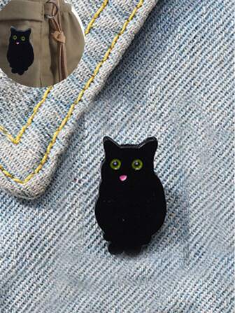 1Pc Aluminum Alloy Grass Grows On The Black Cat'S Head Enamel Pin Bag Accessories Bag Charms Gifts Valentine'S Day Stylish For Teen Girls Women College Students Teacher White-Collar Workers Rookies & White-Collar Workers Present Funny Gift Funny Gifts Bag Pins Therian Backpack Accessories Backpack Pins
