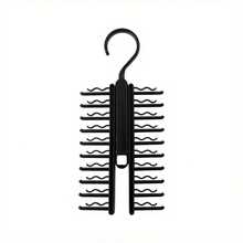 1入領帶和腰帶收納盒,多功能領帶和圍巾掛架。適用於分類和存放領帶和圍巾,11*5.1英寸 - 黑色 - 查看 8