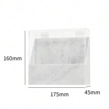 一個帶旋轉蓋防塵夾子插孔的丙烯酸夾子支架,白色夾子收納盒,植睫毛夾子展示架 - 白色 - 查看 2