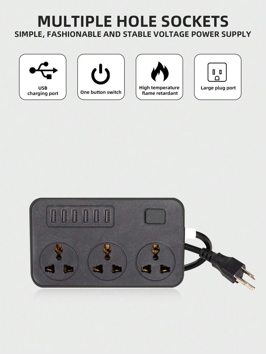 Row plug US standard socket all copper row plug socket USB plug board ...