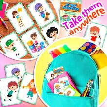 50 Behavior Flash Cards For Toddlers, Reading Flash Cards For Early Childhood Classroom Education, Homework, Study Supplement Learning Cards Teaching Aids, Learning Vocabulary Recognition Card - Multicolor - View 5