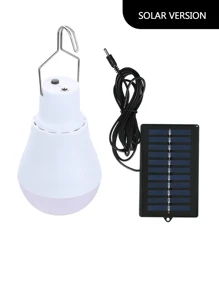 1 Pc 3w White Rechargeable Waterproof LED Solar Light Portable Solar Light Bulb Suitable For Tent Camping, Night Market Stalls - White - View 5