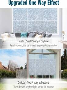 窗戶隱私膜、靜電貼彩虹膜裝飾彩色玻璃窗膜,控制室內熱量的窗戶染色膜 - 白色 - 查看 9
