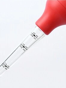 1只火雞注射器,帶有刷子和針頭,耐熱矽膠,用於烤肉涂抹和調味的燒烤工具 - 紅色 - 查看 5