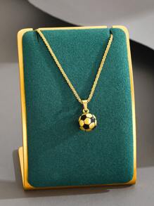 1 chiếc mặt dây chuyền bóng đá hip hop tối giản cho nam, dây chuyền xích Calaxy dành cho người yêu bóng đá, trang sức đường phố hip hop thể thao để đeo hàng ngày, ngày lễ tình nhân, mẹ, mẹ, ngày của mẹ, quà tặng - bóng đá - Xem 4