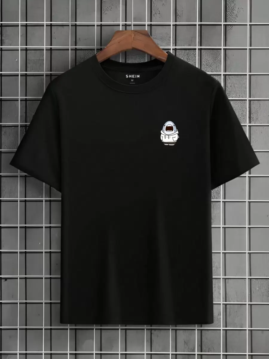 Men T-Shirts - 黑色 - 查看 1