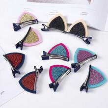 2 件組兒童頭飾貓耳髮夾和髮夾公主女孩可愛嬰兒髮飾 - 彩色 - 查看 3