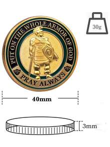 1枚“god Challenge Coin”彩票刮刮卡工具,幸運符號,獨特的口袋擁抱代幣 - 彩色 - 查看 2