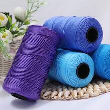 1 Rollo De Hilo De Seda Con Hielo Y Luminoso Retorcido, Hilo De Ganchillo Y Tejido Hecho A Mano Para Uso Doméstico - Negro - Ver 2
